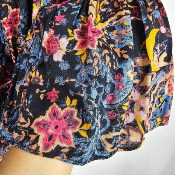 Free People Free Spirit Off the Shoulder Blouse XS Flare Sleeve Boho Festival - Picture 6 of 8